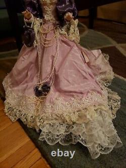 Franklin Mint VIOLETS IN THE SNOW DOLL By Maryse Nicole 24 Porcelain Doll COA