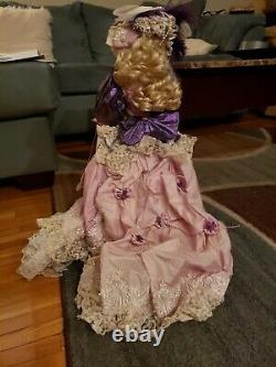 Franklin Mint VIOLETS IN THE SNOW DOLL By Maryse Nicole 24 Porcelain Doll COA