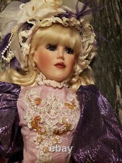 Franklin Mint VIOLETS IN THE SNOW DOLL By Maryse Nicole 24 Porcelain Doll COA