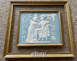 Franklin Mint Very Rare Pharaoh And His Queen Framed Parian Porcelain