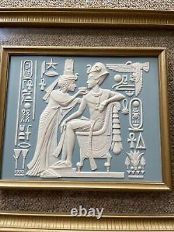 Franklin Mint Very Rare Pharaoh And His Queen Framed Parian Porcelain