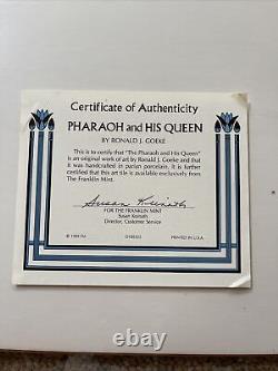 Franklin Mint Very Rare Pharaoh And His Queen Framed Parian Porcelain
