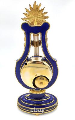 Franklin Mint Victoria & Albert Museum Marie Antoinette Lyre Clock withkey