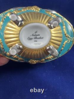 Franklin Mint Vintage Faberge Autumn Egg Basket with 6 eggs