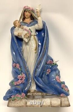 Franklin Mint Virgin Mary Mother Of Spring Motive Porcelain Hand Painted 11