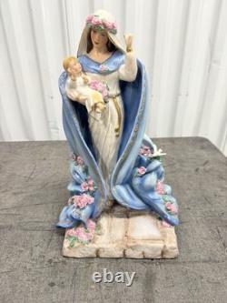 Franklin Mint Virgin Mary Mother Of Spring Motive Porcelain Hand Painted 11