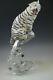 Franklin Mint White Tiger Porcelain Sculpture On Lead Crystal Base