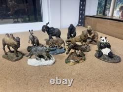 Franklin Mint Wildlife Preservation Trust Collection Sculptures Lot Of 10
