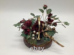 Franklin Mint Winter Fantasy Floral Bouquet House Of Igor 24K Plate Enamel Roses