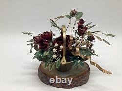 Franklin Mint Winter Fantasy Floral Bouquet House Of Igor 24K Plate Enamel Roses