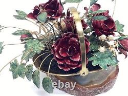 Franklin Mint Winter Fantasy Floral Bouquet House Of Igor 24K Plate Enamel Roses