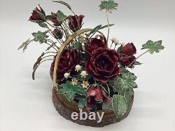 Franklin Mint Winter Fantasy Floral Bouquet House Of Igor 24K Plate Enamel Roses