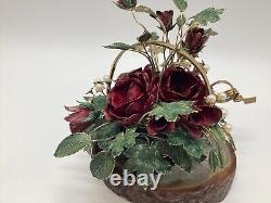 Franklin Mint Winter Fantasy Floral Bouquet House Of Igor 24K Plate Enamel Roses
