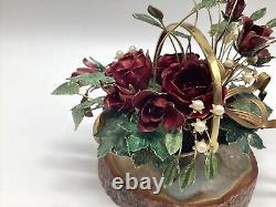 Franklin Mint Winter Fantasy Floral Bouquet House Of Igor 24K Plate Enamel Roses
