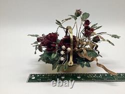 Franklin Mint Winter Fantasy Floral Bouquet House Of Igor 24K Plate Enamel Roses