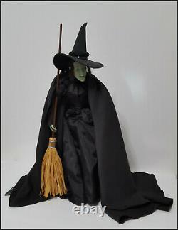 Franklin Mint Wizard Of OZ Wicked Witch Heirloom Porcelain Doll WithBroom & Hat