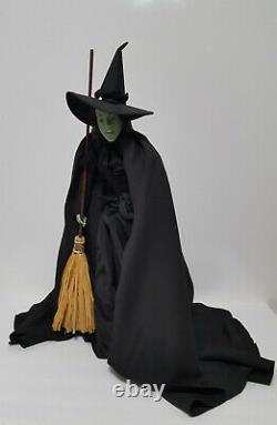 Franklin Mint Wizard Of OZ Wicked Witch Heirloom Porcelain Doll WithBroom & Hat