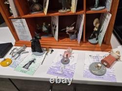 Franklin Mint Wizard of Oz Portrait Sculptures Collection withCabinet COA READ