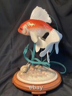 Franklin Mint Wm. Kazmar Porcelain Metal Sculpt GOLDEN CARP 1987 10t x 7 Chip