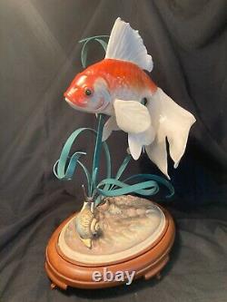 Franklin Mint Wm. Kazmar Porcelain Metal Sculpt GOLDEN CARP 1987 10t x 7 Chip