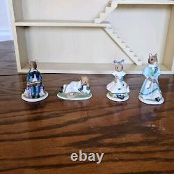 Franklin Mint Woodhouse Mouse Family Figurines, Lot of 22, With Display 1985