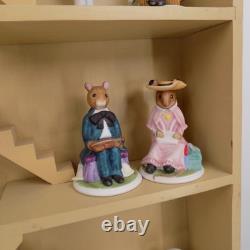 Franklin Mint Woodhouse Mouse Family Figurines Lot of 22 with Display House 1985