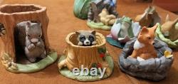 Franklin Mint Woodland Surprises Handpainted Porcelain Animal Figurines 1984