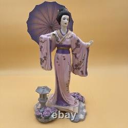 Franklin Mint Yoshiko Princess Cherry Blossoms 11 1/2 Tall. A Chip On Umbrella