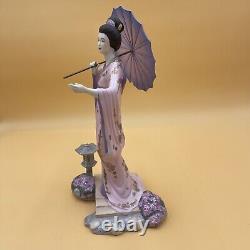 Franklin Mint Yoshiko Princess Cherry Blossoms 11 1/2 Tall. A Chip On Umbrella