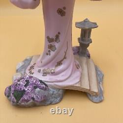 Franklin Mint Yoshiko Princess Cherry Blossoms 11 1/2 Tall. A Chip On Umbrella