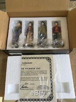 Franklin Mint all 4 BEATLES Stand-up 4 Tall Porcelain FIGURES SET withCOA NRFB