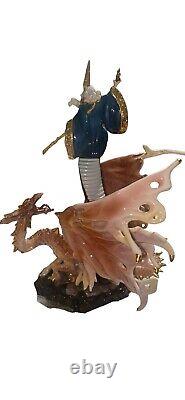 Franklin Mint dragon Rising Dragon And Wizard Figurine