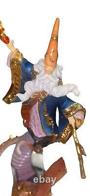 Franklin Mint dragon Rising Dragon And Wizard Figurine