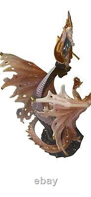 Franklin Mint dragon Rising Dragon And Wizard Figurine