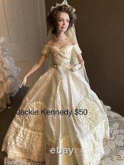 Franklin Mint entire porcelain doll collection Scarlet OHara & Jackie Kennedy