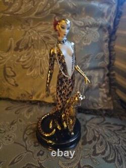 Franklin Mint house of Erte figurine Leopard 9 Limited Edition