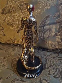 Franklin Mint house of Erte figurine Leopard 9 Limited Edition