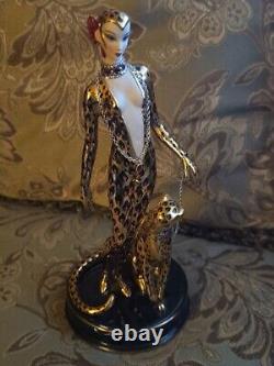 Franklin Mint house of Erte figurine Leopard 9 Limited Edition