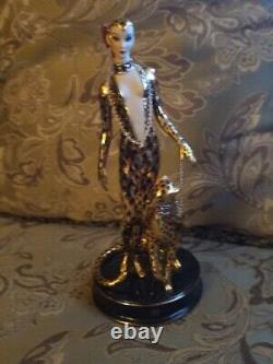 Franklin Mint house of Erte figurine Leopard 9 Limited Edition