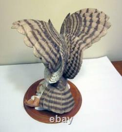 Franklin Mint/porcelain The Great Horned Owl George Mcmonigle Sculpture