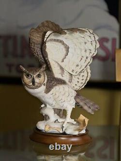 Franklin Mint/porcelain The Great Horned Owl George Mcmonigle Sculpture 1988