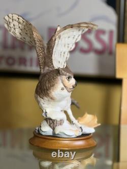 Franklin Mint/porcelain The Great Horned Owl George Mcmonigle Sculpture 1988