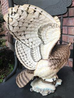 Franklin Mint/porcelain The Great Horned Owl George Mcmonigle Sculpture 1988
