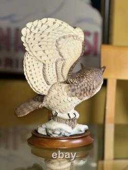 Franklin Mint/porcelain The Great Horned Owl George Mcmonigle Sculpture 1988