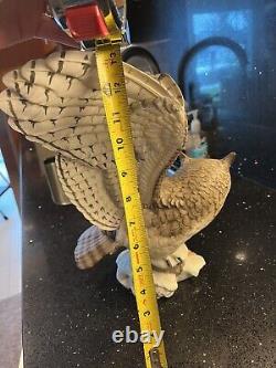 Franklin Mint/porcelain The Great Horned Owl George Mcmonigle Sculpture 1988