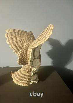 Franklin Mint/porcelain The Great Horned Owl George Mcmonigle Sculpture 1988