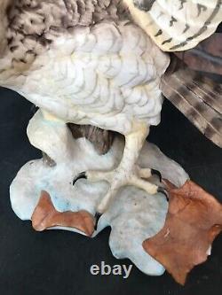Franklin Mint/porcelain The Great Horned Owl George Mcmonigle Sculpture 1988