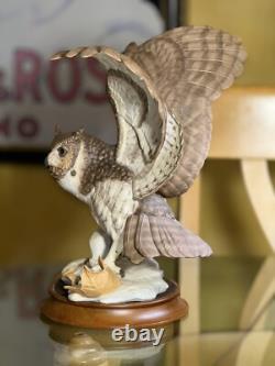 Franklin Mint/porcelain The Great Horned Owl George Mcmonigle Sculpture 1988