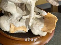 Franklin Mint/porcelain The Great Horned Owl George Mcmonigle Sculpture 1988