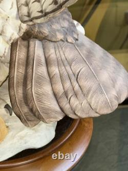 Franklin Mint/porcelain The Great Horned Owl George Mcmonigle Sculpture 1988